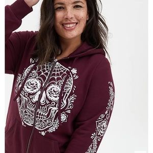 Torrid tattoo skull hoody